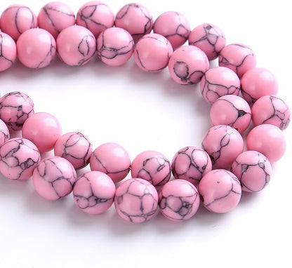 12MM 32PCS Pink Turquoise Spacer Loose Beads for Jewelry Making DIY Bracelet Necklace