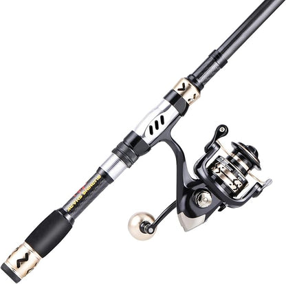 Sougayilang Fishing Pole with Spinning Reel Portable Fishing Rod Reel Combos