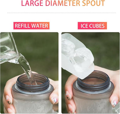 Soft Flasks Soft Running Water Flask Collapsible Soft Water Bottles Small BPA-Free for Sports Hiking Hydration Pack 500 ml/17oz，300 ml/10oz（2pack-500ml,blue）