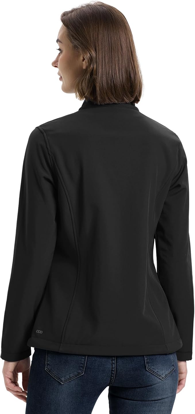 33,000ft Women's Lightweight Softshell Jacket Fleece Lined Windbreaker Waterproof Warm Jacket for Running Golf Hiking