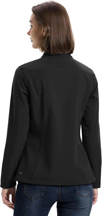 33,000ft Women's Lightweight Softshell Jacket Fleece Lined Windbreaker Waterproof Warm Jacket for Running Golf Hiking