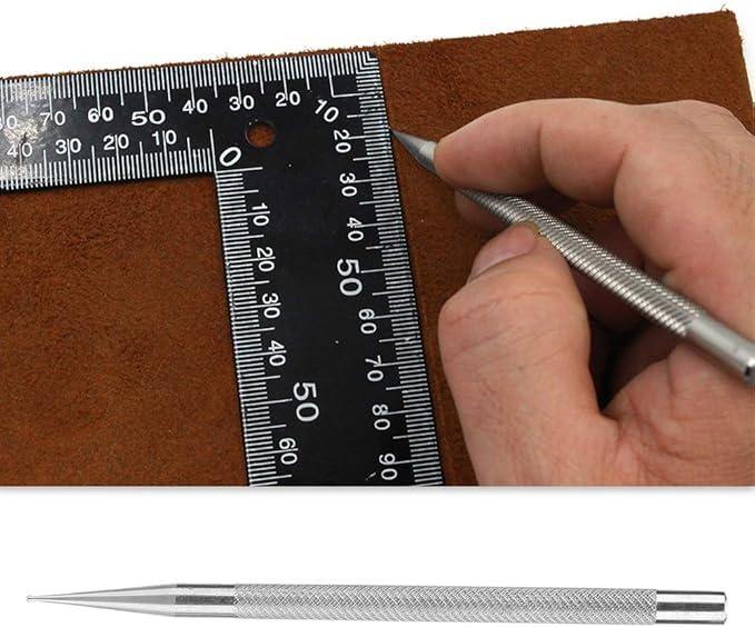 Leather Scriber Pen, DIY Stainless Steel Leather Scriber, Positioning Pen Marking Tool for Sewing Leather or Other Leather Craft Projects