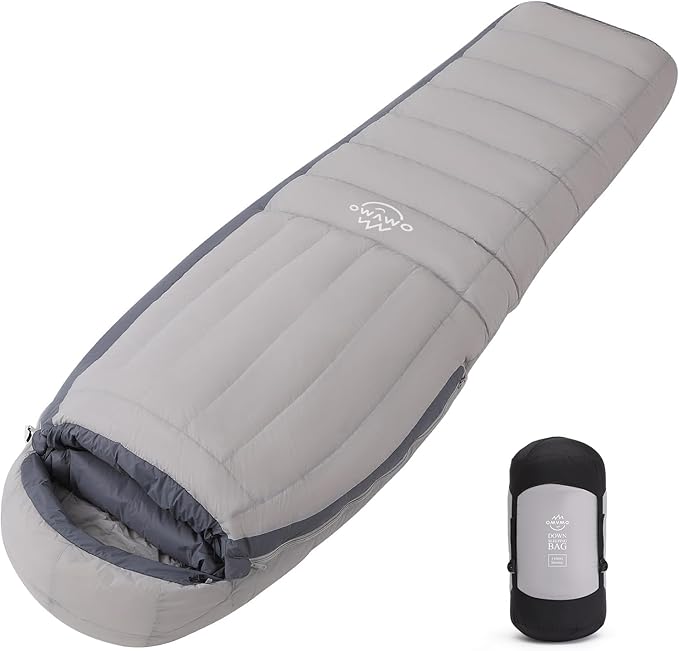 -10°F 0°F 10°F 15°F Down Sleeping Bag for Adults,800/650 Fill Power,Ultralight Wearable 4 Season Cold Weather Rectangle Sleeping Bag for Camping Hiking,Can be Used as a Down Blanket or Cloak