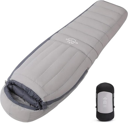 -10°F 0°F 10°F 15°F Down Sleeping Bag for Adults,800/650 Fill Power,Ultralight Wearable 4 Season Cold Weather Rectangle Sleeping Bag for Camping Hiking,Can be Used as a Down Blanket or Cloak