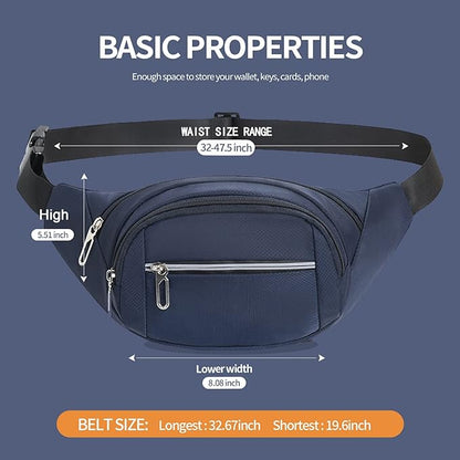 DAITET Crossbody Fanny Pack for Men&Women,Large Waist Bag & Hip Bum Bag with Adjustable Strap for Outdoors Workout Traveling Casual Running Hiking Cycling