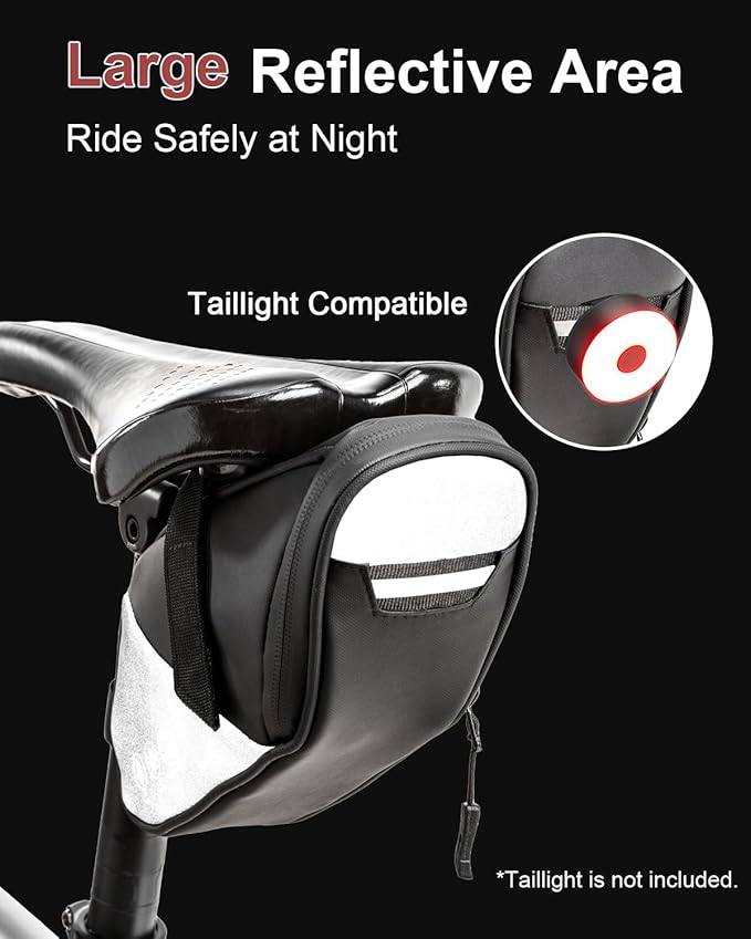 Bike Seat Bag, Water Resistant Bicycle Saddle Bag Under Seat, Cycling Seat Pack for Mountain Road Bikes and Commuter, 1L