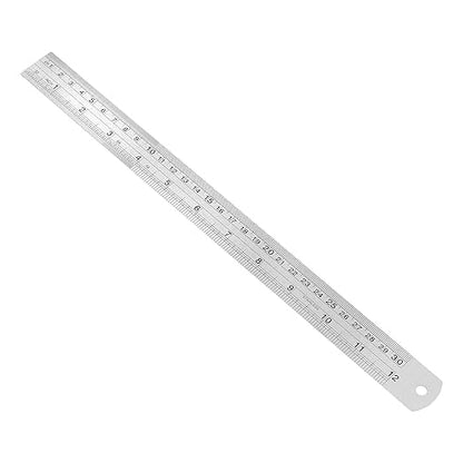 35 PCS 12 Inch Stainless Steel Ruler Bulk with Inch and Metric Scale, Straight Edge Metal Rulers Measuring Tool for Measuring
