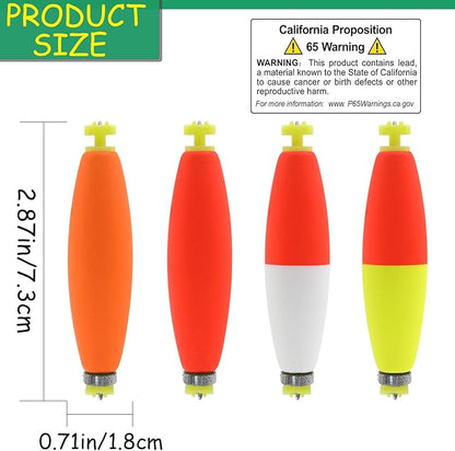 Fishing Bobbers Floats Set Foam Snap on Float Weighted Bobbers Fishing Push Button Snap-on Bobbers Spring Oval Fishing Floats Fishing Bobbers Assortment