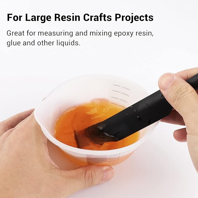 Gartful 500ml & 250ml Large Silicone Measuring Cups, Resin Mixing Cups for Epoxy, Jewelry Casting Molds, Acrylic Paint Pouring, Cup Making, Nonstick Reusable Craft Measuring Cups, 16oz & 8oz, Set of 2