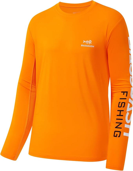 BASSDASH Fishing T Shirts for Men UV Sun Protection UPF 50+ Long Sleeve Tee T-Shirt