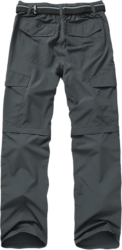 Mens Hiking Pants Quick Dry Lightweight Fishing Convertible Zip Off Safari Trousers