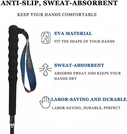 Ultra light hiking poles, collapsible, set of 2, ultra light carbon fibre, hiking poles with moisture absorbing handle, with storage bag, suitable for cross-country, mountaineering and camping