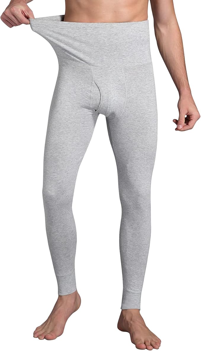 Ouruikia Men's Thermal Underwear Bottoms High Waist Thermal Pants Keep Warm Long Johns Pants
