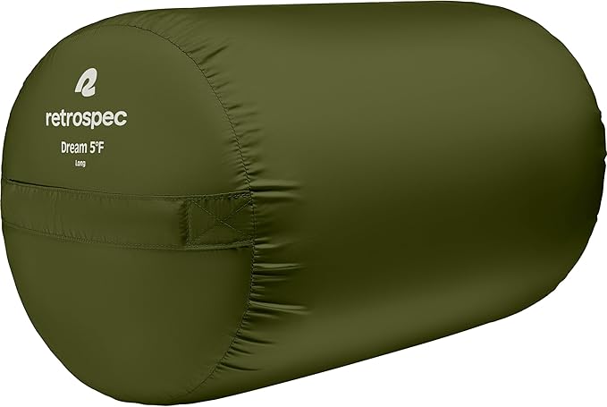 Retrospec Dream Sleeping Bag - 5, 15, 30 Mummy for Camping, Insulated Cold Weather, Lightweight Stuff Sack, Water-Resistant, Adjustable Draw Cords, Adult
