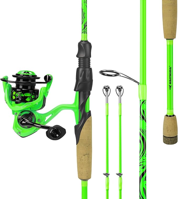 KastKing Zephyr Dual-tip Fishing Rod & Reel Combo, Dual Tips Section for Different Powers, IM6 Graphite 2Pc Blanks, KastFlex Technology, Rubber Cork Handle, Integrate Hook Keeper, 8 Models