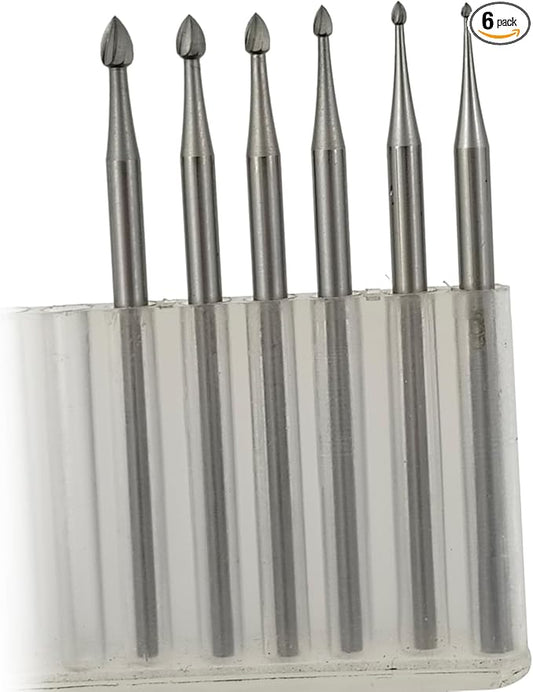 𝐋𝐮𝐨 𝐤𝐞 6 Pcs Jewelry Bud Burr - 3/32'' Shank Lapidary Making Tools Bud Burs Jewelry Engraving Bits for Rotary Tools includes Dremel (008-023)