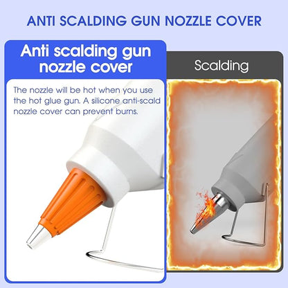 Hot Glue Gun Kit with 30 Glue Sticks(130mm x 7mm), Fast Preheating Hot Melt, High Temp for School Crafts DIY Arts and Quick Home Repairs, 20W White