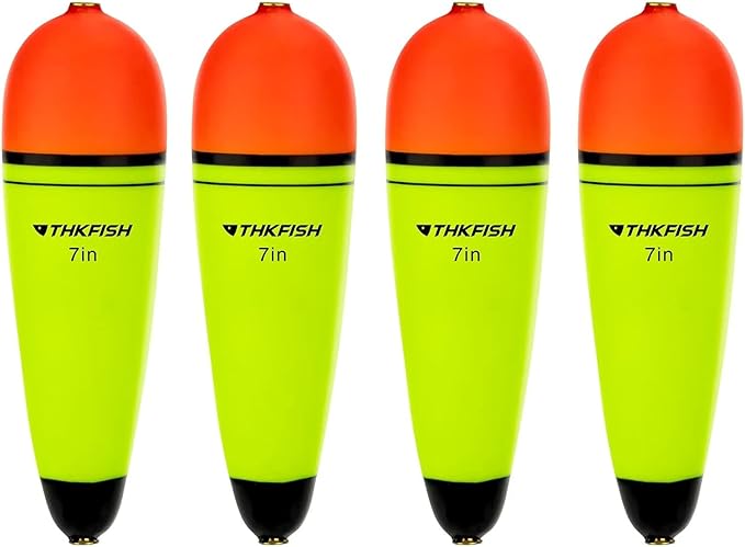 THKFISH Slip Bobbers Floats EVA-Slider-Bobbers Slip Corks for Sea Fishing Catfish Bobbers Assortment Freshwater 4PCS 4", 6", 7"