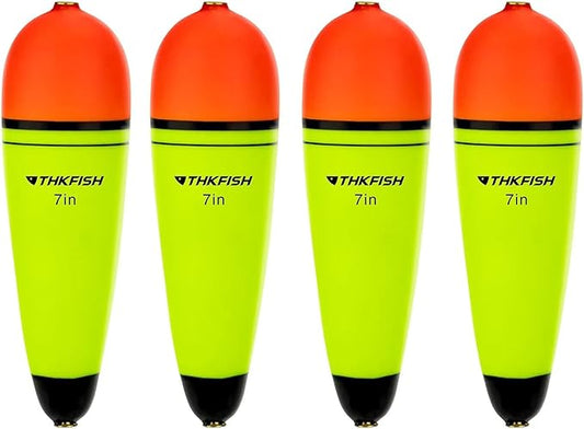 THKFISH Slip Bobbers Floats EVA-Slider-Bobbers Slip Corks for Sea Fishing Catfish Bobbers Assortment Freshwater 4PCS 4", 6", 7"