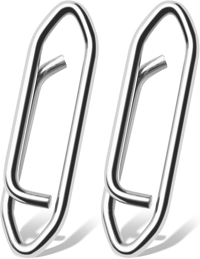 AMYSPORTS High Strength Fishing Snap Saltwater Stainless Connector Snaps Swivels Tackle Steel Power Fishing Clip Lure Quick Change White Nickel