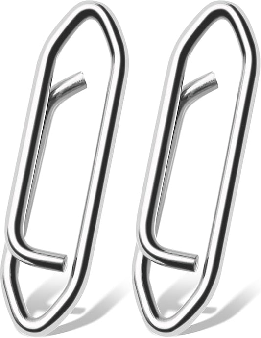 AMYSPORTS High Strength Fishing Snap Saltwater Stainless Connector Snaps Swivels Tackle Steel Power Fishing Clip Lure Quick Change White Nickel