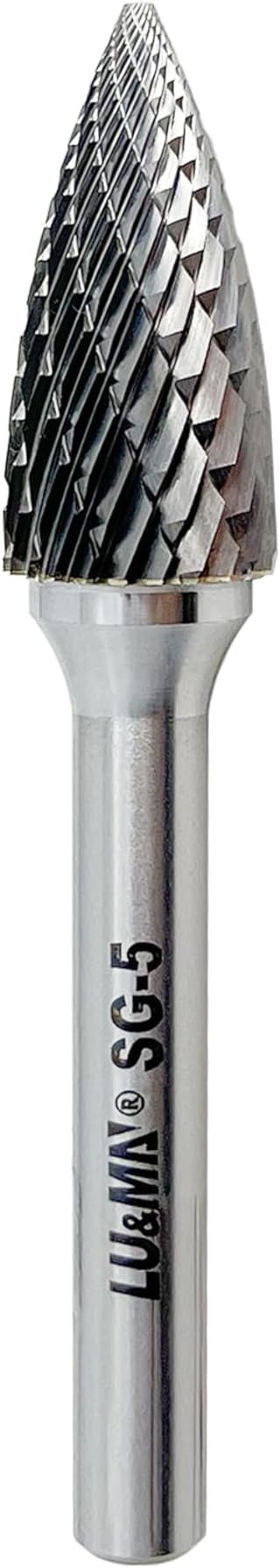 SG-5 Double Cut Tree Shape Tungsten Carbide Rotary Burr with 1/4" Shank for Die Grinder and Drill by LU&MN
