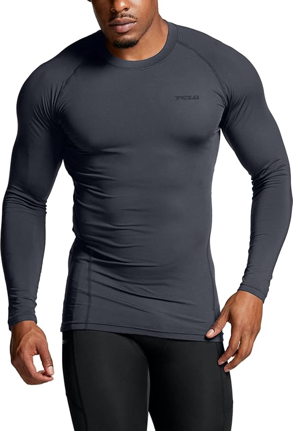 TSLA Men's Thermal Long Sleeve Compression Shirts, Athletic Base Layer Top, Winter Gear Running T-Shirt