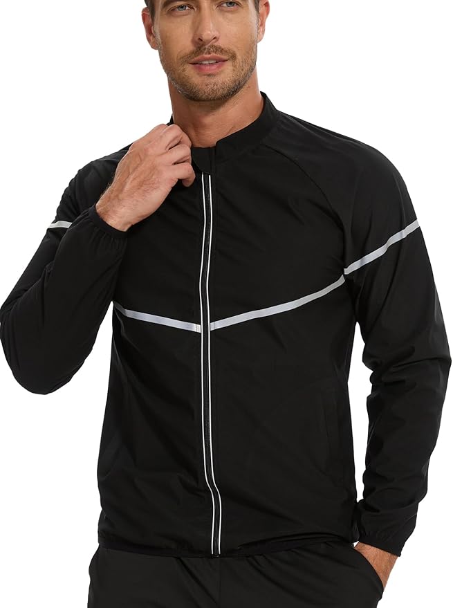 NINGMI Sauna Suit for Men Sweat - Long Sleeve Shirt Jacket Workout Body Shaper Zipper Top Slimming Fitness Trainer Gym