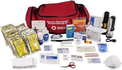 American Red Cross Officially Licensed Product, First Aid Concepts Basic Emergency Preparedness Starter Kit, 12 Hour Survival Supplies for 1 Person, Water, Phone Charger, Blanket, Food