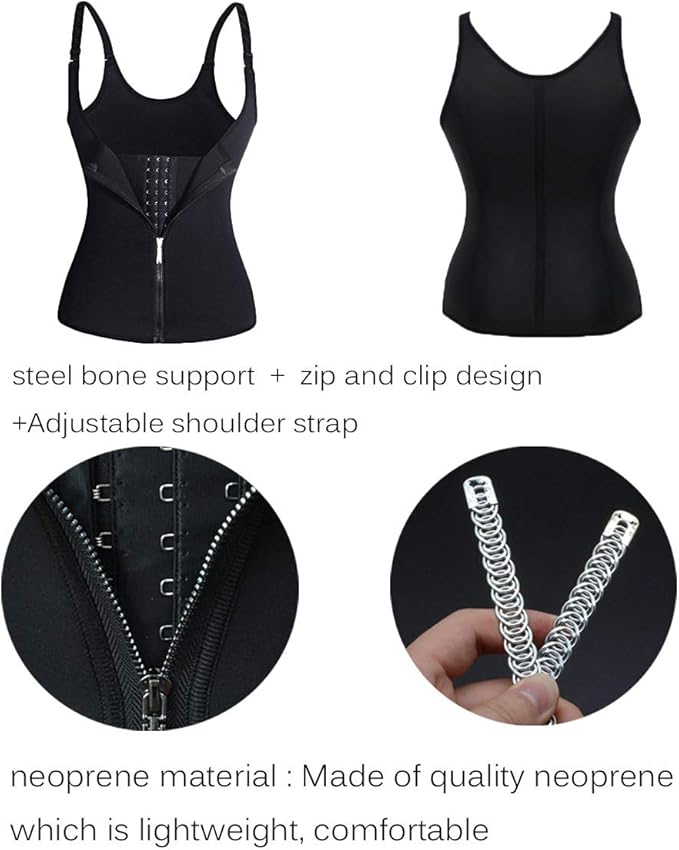 GainKee Clip and Zip Waist Trainer Corset Women Neoprene Worked Out Sweat Vest Body Shaper