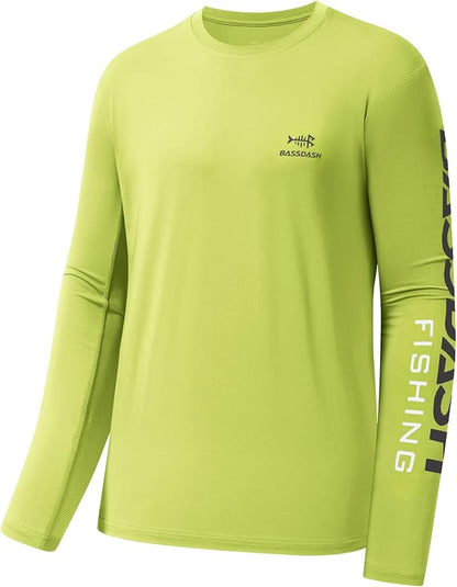 BASSDASH Fishing T Shirts for Men UV Sun Protection UPF 50+ Long Sleeve Tee T-Shirt