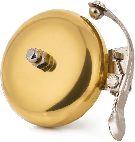 Brass Bike Bell, Bicycle Bell for Adult Bikes, Loud & Clear Sound Bicycle Bell for Adults & Kids Classic Design, Easy Installation Fits Mountain, Road, Folding Bikes and Scooters