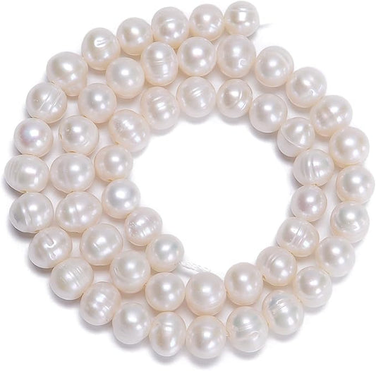 AD Beads Natural Freshwater White Pearl Round Beads 15" 4mm 6mm 8mm 9mm 10mm 11mm 12mm (7-8mm)