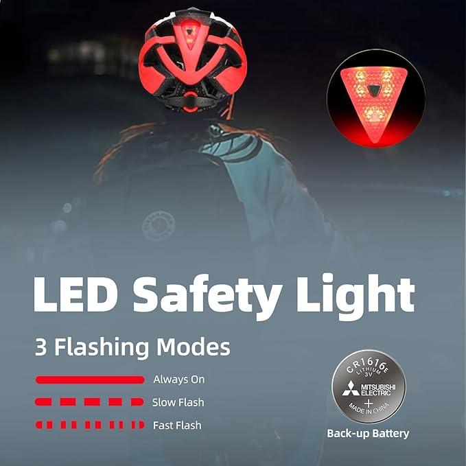 Shinmax Bike Helmet, CPSC/CPC Bike Helmet for Adult Men Women with Magnetic Goggles&Led Back Light Cycling Helmet Adjustable SM-T69