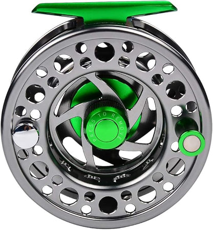 Fly Fishing Reel Fly Reels - Large Arbor CNC-Machined Aluminum Alloy Body Light Weight 5/7, 7/9, 9/10 wt (Black, Green, Silver/Blue, Gray-Green, Silver-Blue,Gunmetal,Ice Blue,Sapphire Blue)