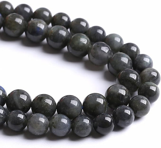 12MM 32PCS Natural Stone Black Labradorite Beads Crystal Loose Beads for Jewelry Making DIY Bracelet