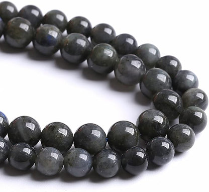 6MM 60PCS Natural Stone Black Labradorite Beads Crystal Loose Beads for Jewelry Making DIY Bracelet