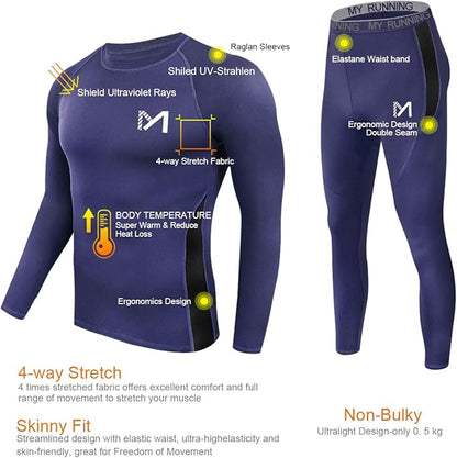 Men's Thermal Underwear Set Sport Long Johns Base Layer