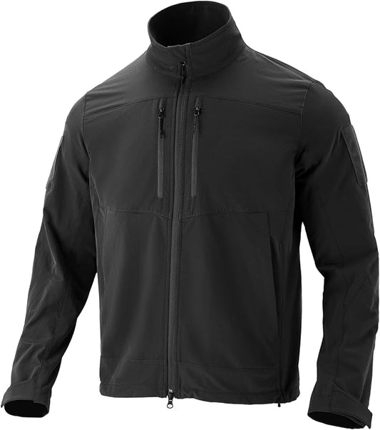 Men's Lightweight Waterproof Jacket,Tactical Rain Zip Up Softshell Jacket Windbreaker Casual for Hiking Travel Golf