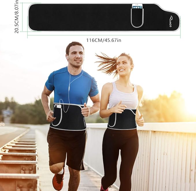Ryaco Waist Trimmer, Waist Trainer for Women Men, Neoprene Sweat Band, Slimming Stomach Wrap for Workout, Adjustable Sizes
