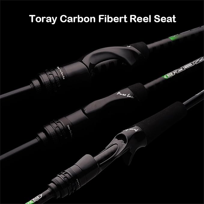 PURELURE Zero Ultralight Fishing Rod Solid Tip, 40 Ton Carbon Fiber Spinning & Casting Rod 2 or 5-Piece, Extra Fast/Fast Action, One-Piece Full Carbon Handle and Reel Seat, Fuji Alconite Guide