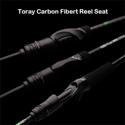 PURELURE Zero Ultralight Fishing Rod Solid Tip, 40 Ton Carbon Fiber Spinning & Casting Rod 2 or 5-Piece, Extra Fast/Fast Action, One-Piece Full Carbon Handle and Reel Seat, Fuji Alconite Guide