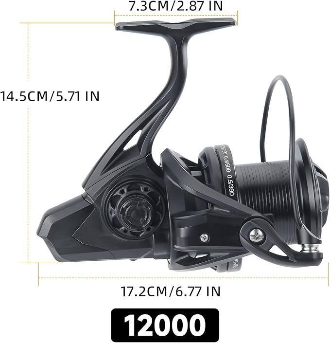 HAUT TON Spinning Reel 8000/9000/10000/12000/14000,6+1BB Metal Surf Fishing Reels,4.8:1 Gear Ratio 55lbs Drag Heavy Long Casting Inshore Saltwater Monster Fish