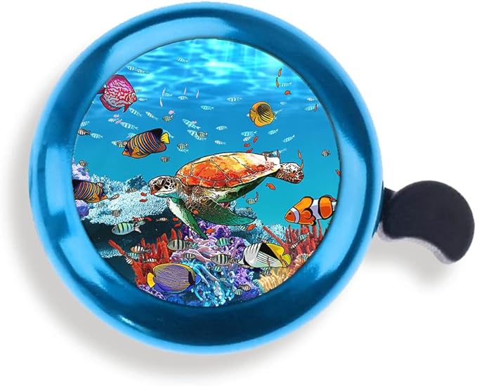 WIRESTER Blue Aluminum Round Bike Bell, Classic Ring Bicycle Bell, Bike Accessories Bell Ring for Adults Kids Girls Boys