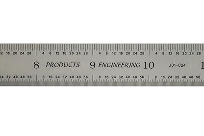 PEC Tools 24-inch Machinist's Caliper, 1/50" Thick X 3/4" Wide, High Carbon Steel, Measurement Accuracy 1/32“, 1/64”, 1/10“ and 1/50”(3R), Suitable for Mechanics and Metalworkers, Made in USA