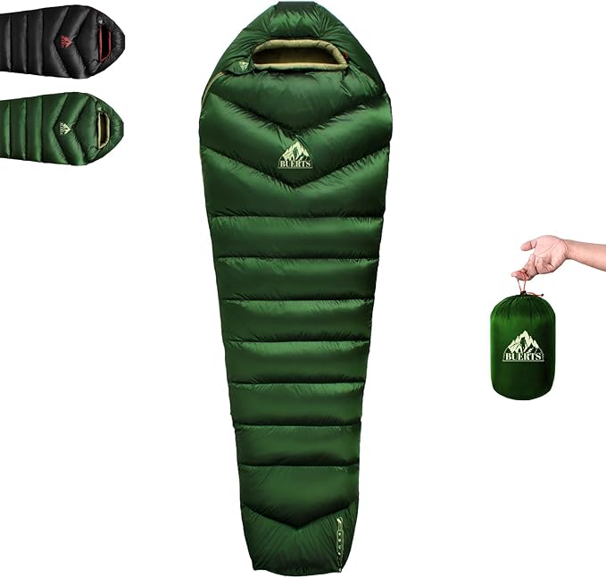 Down Backpacking Sleeping Bag 620FP, Lightweight Sleeping Bag for Adult Backpacking, Hiking, Camping. with Compression Bag.