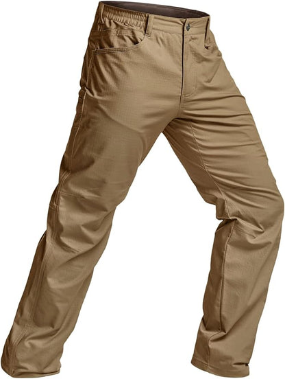 CQR Men's Flex Stretch Tactical Pants, Water Resistant Ripstop Cargo Pants, Lightweight EDC Outdoor Work Hiking Pants