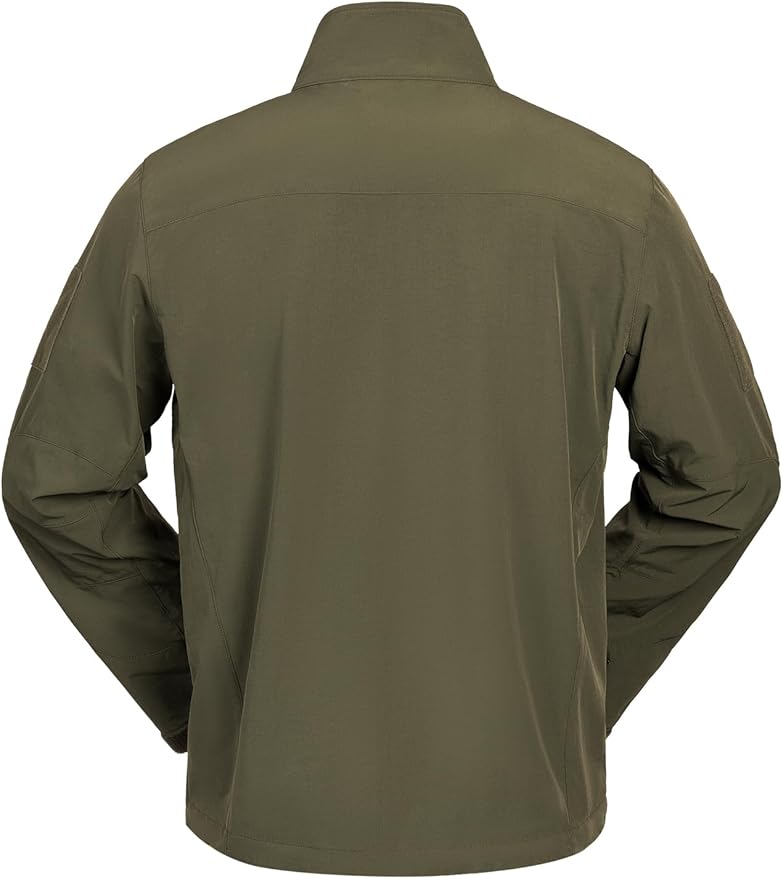 Men's Lightweight Waterproof Jacket,Tactical Rain Zip Up Softshell Jacket Windbreaker Casual for Hiking Travel Golf