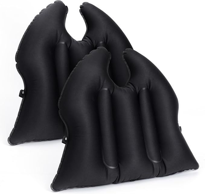 DAWNTREES 2 Pack Inflatable Seat Cushion, Lightweight, Waterproof, Suitable for Office/Home Chair Pad Support and Convenient Seat Cushion for Travel,Car,Outdoor Stadium and Camping,Black
