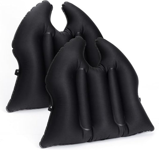 DAWNTREES 2 Pack Inflatable Seat Cushion, Lightweight, Waterproof, Suitable for Office/Home Chair Pad Support and Convenient Seat Cushion for Travel,Car,Outdoor Stadium and Camping,Black